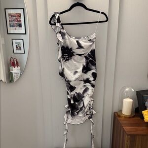 Ibiza vibes  Black and White Floral Dress